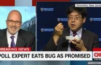 خبير استطلاعات رأي يأكل حشرة بسبب ترامب